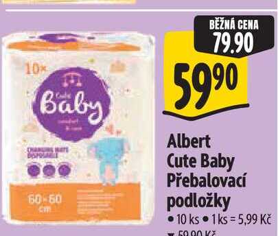  Albert Cute Baby Přebalovací podložky 10 ks 