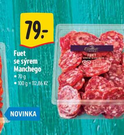 Fuet se sýrem Manchego -70 g