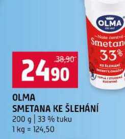 OLMA SMETANA KE ŠLEHÁNÍ 200 g 33 % tuku