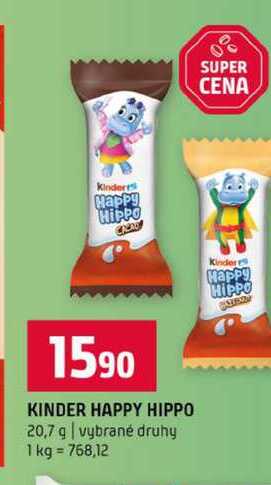 KINDER HAPPY HIPPO 20,7 g vybrané druhy