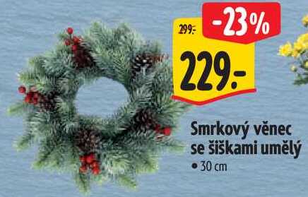 Smrkový věnec se šiškami umělý