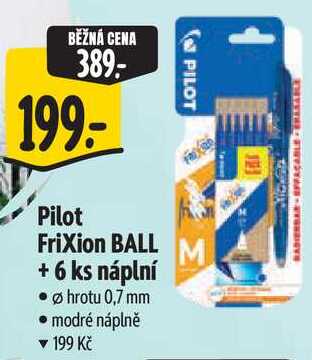Pilot Frixion BALL + 6 ks náplní