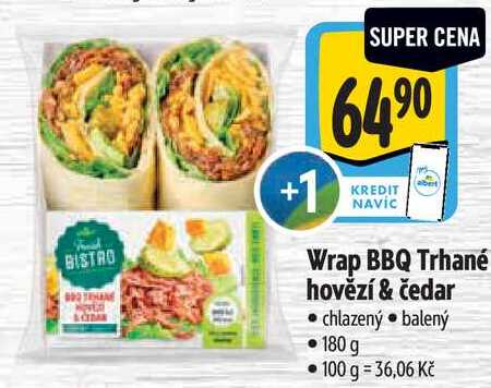 Wrap BBQ Trhané hovězí & čedar, 180 g