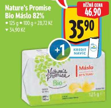 Nature's Promise Bio Máslo 82%, 125 g