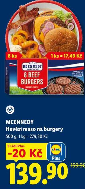 MCENNEDY Hovězí maso na burgery, 500 g