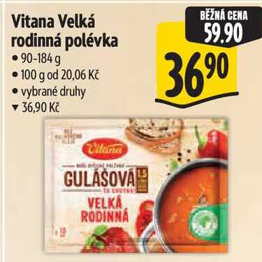 Vitana Velká rodinná polévka, 90-184 g
