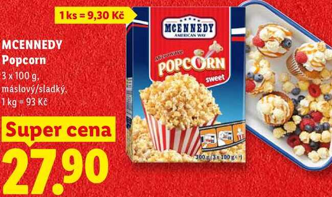 MCENNEDY Popcorn, 3 x 100 g