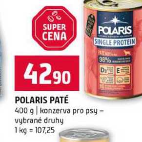 POLARIS PATÉ 400 g konzerva pro psy vybrané druhy