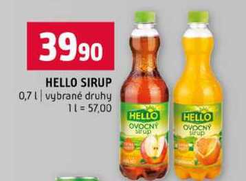 HELLO SIRUP 0,7l vybrané druhy