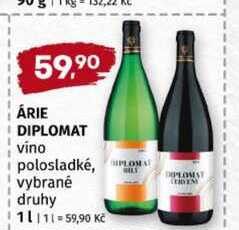 ÁRIE DIPLOMAT vino polosladké, vybrané druhy 1l