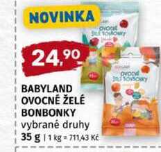 BABYLAND OVOCNÉ ŽELÉ BONBONKY vybrané druhy 35 g Terno