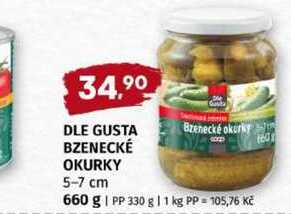 DLE GUSTA BZENECKÉ OKURKY 5-7 cm 660 g 