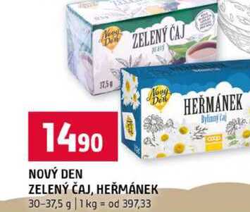 NOVÝ DEN ZELENÝ ČAJ, HEŘMÁNEK 30-37,5 g 