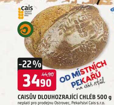 CAISŮV DLOUHOZRAJÍCÍ CHLÉB 500 g 