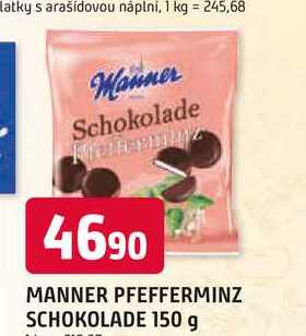 MANNER PFEFFERMINZ SCHOKOLADE 150 g