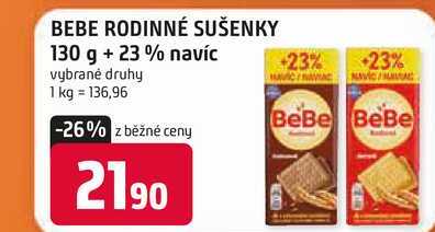 BEBE RODINNÉ SUŠENKY 130 g +23 %