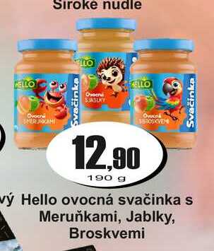 Hello ovocná svačinka s Meruňkami, Jablky, Broskvemi 190 g