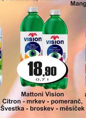 Mattoni Vision Citron - mrkev - pomeranč, Švestka - broskev - měsíček  0,7 L 