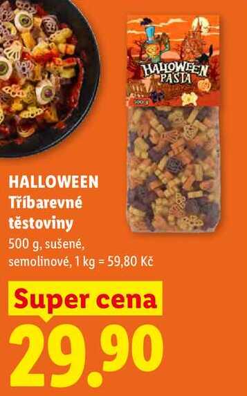 HALLOWEEN Tříbarevné těstoviny, 500 g