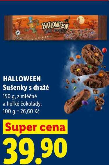 HALLOWEEN Sušenky s dražé, 150 g
