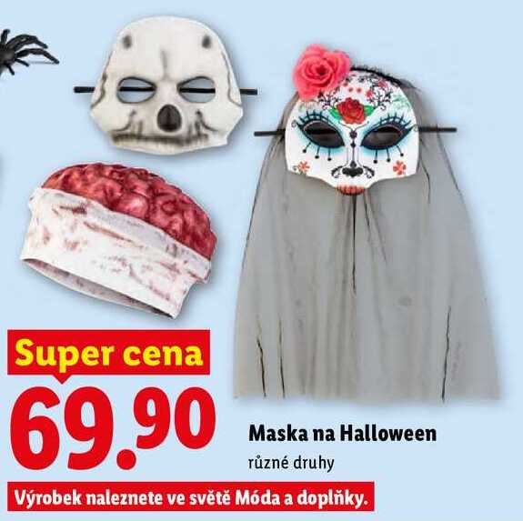Maska na Halloween, různé druhy
