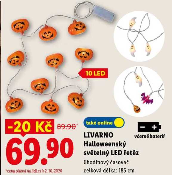 LIVARNO Halloweenský světelný LED řetěz