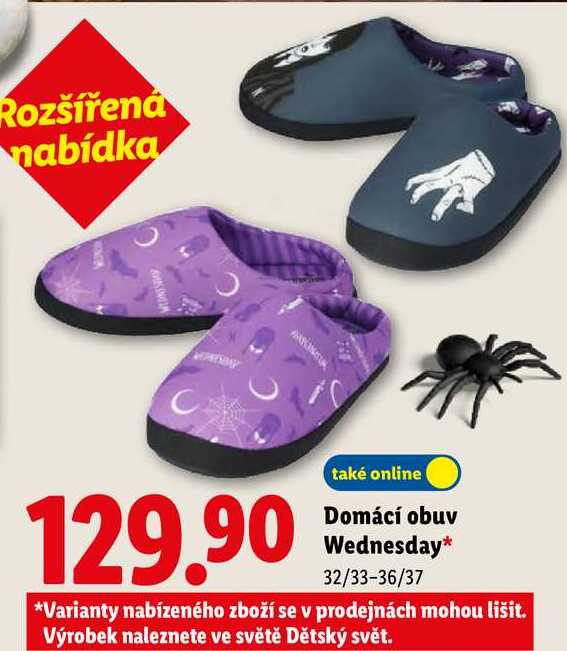 Domácí obuv Wednesday*, 32/33-36/37