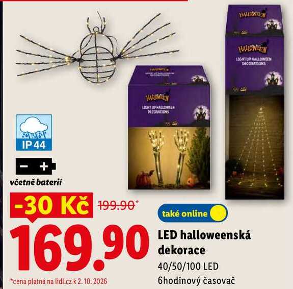 LED halloweenská dekorace, 40/50/100 LED