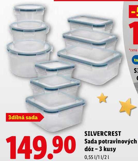 SILVERCREST Sada potravinových dóz - 3 kusy