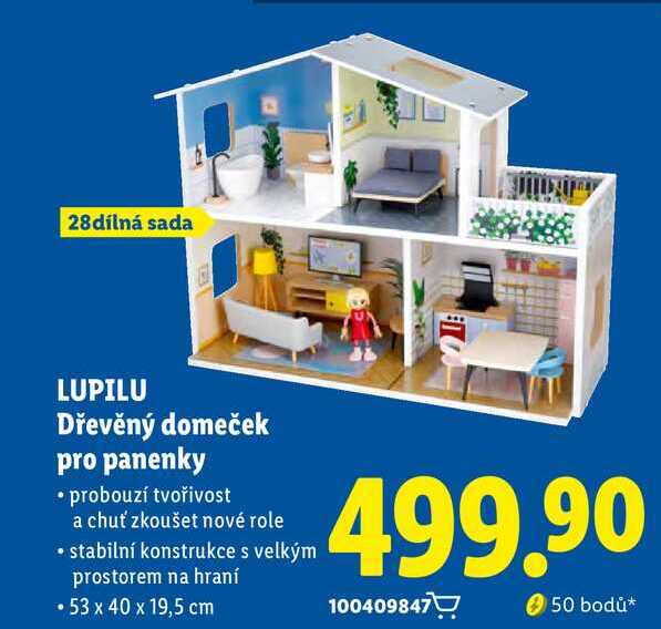 LUPILU Dřevěný domeček pro panenky 
