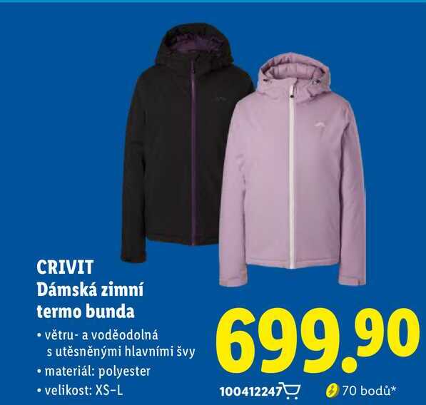 CRIVIT Dámská zimní termo bunda