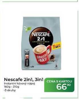 Nescafe 2in1, 3in1 Instantní kávový nápoj 160g-310g