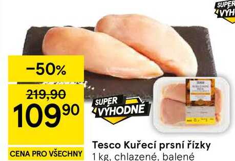 Tesco Kuřecí prsní řízky, 1 kg