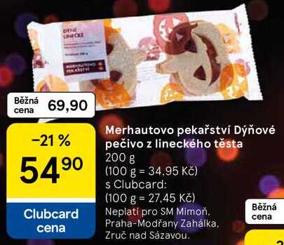 Merhautovo pekařství Dýňové pečivo z lineckého těsta, 200 g Tesco