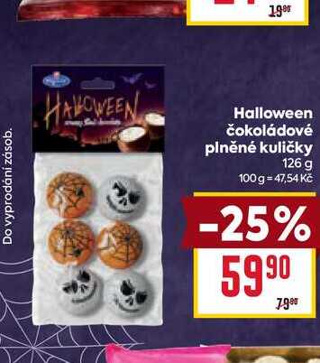 Halloween čokoládové plněné kuličky 126 g 