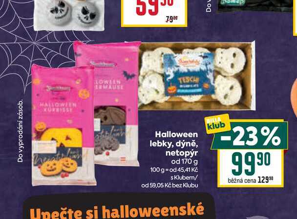 Halloween lebky, dýně, netopýr od 170 g