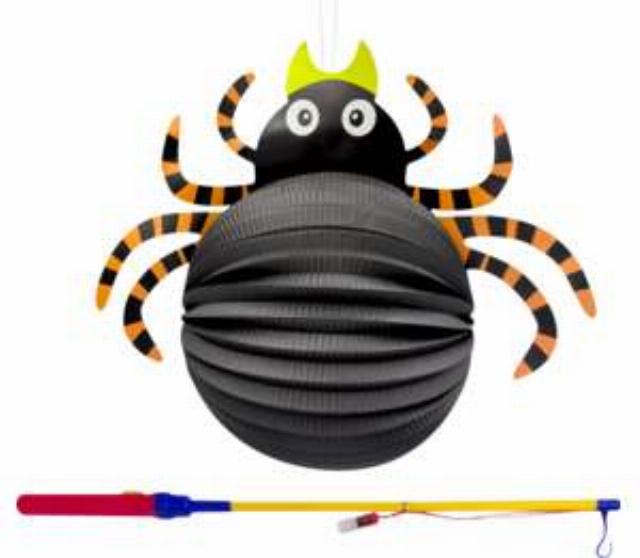 Lampion černý pavouk 41 cm