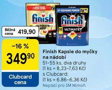 Finish Kapsle do myčky na nádobí, 51-55 ks, dva druhy  