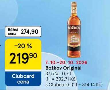 Božkov Originál 37.5 %, 0.7 l