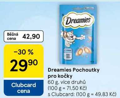 Dreamies Pochoutky pro kočky, 60 g, více druhů