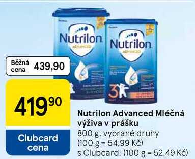 Nutrilon Advanced Mléčná výživa v prášku, 800 g Tesco