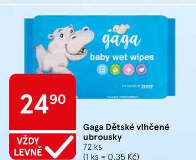 Gaga Dětské vlhčené ubrousky, 72 ks  