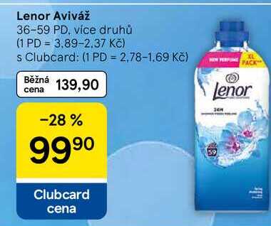Lenor Aviváž, 36-59 PD, více druhů Tesco