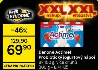 Danone Actimel Probiotický jogurtový nápoj, 8× 100 g, více druhů  