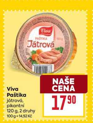 Viva Paštika játrová, pikantní 120 g