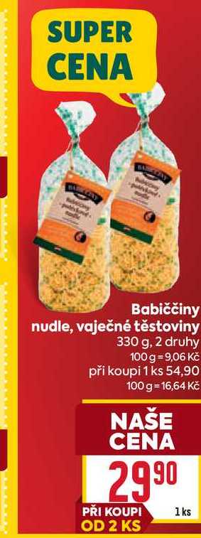 Babiččiny nudle, vaječné těstoviny 330 g