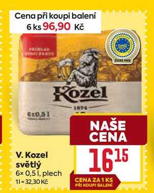 V. Kozel světlý Kozel 6x 0,51, plech
