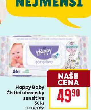 Happy Baby Čisticí ubrousky sensitive 56 ks