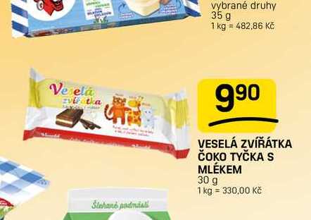 VESELÁ ZVÍŘÁTKA ČOKO TYČKA S MLÉKEM 30g