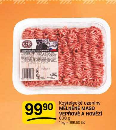 MĚLNĚNÉ MASO VEPŘOVÉ A HOVĚZÍ 600 g